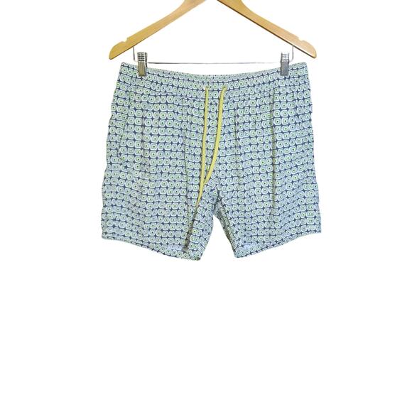 J. Crew Mens 6"  Disco Print Mesh Lined Swim Trunks UPF 50 Protection Size M - Picture 2 of 7